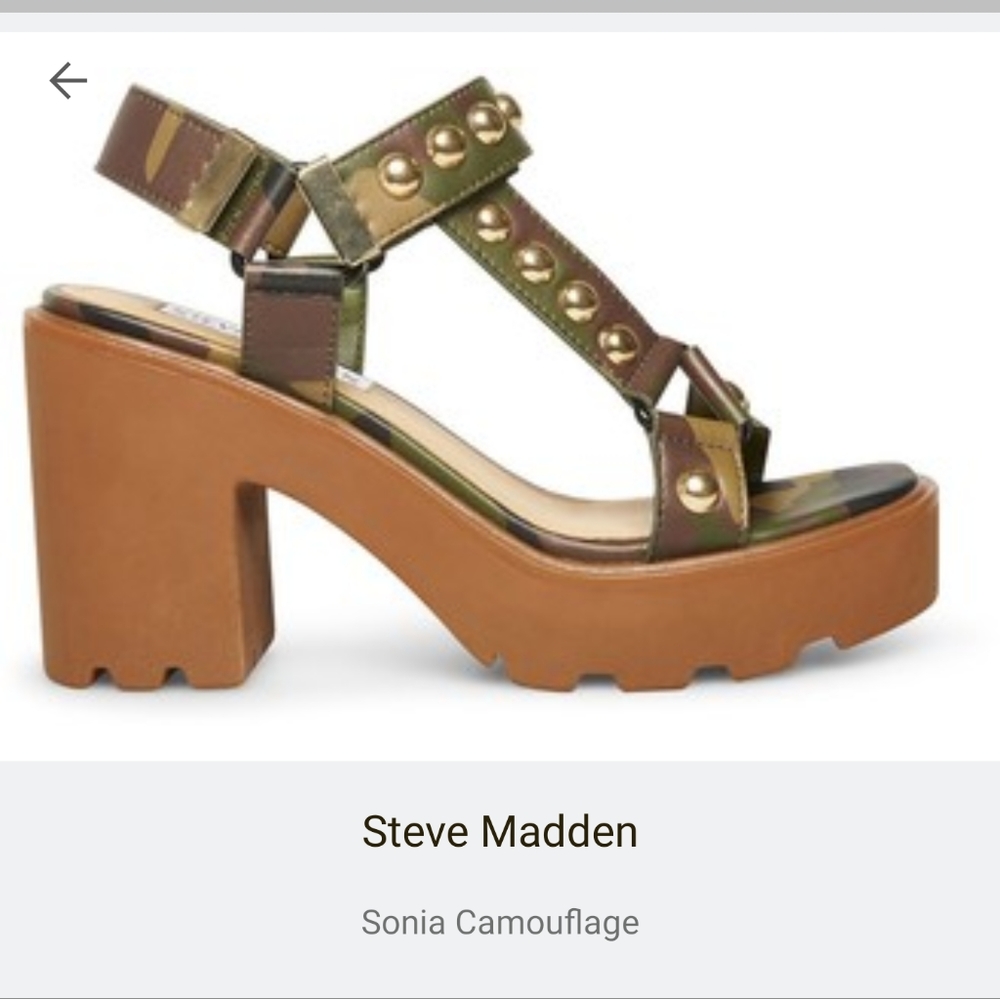 New! Steve Madden Sonia Camouflage sandals
